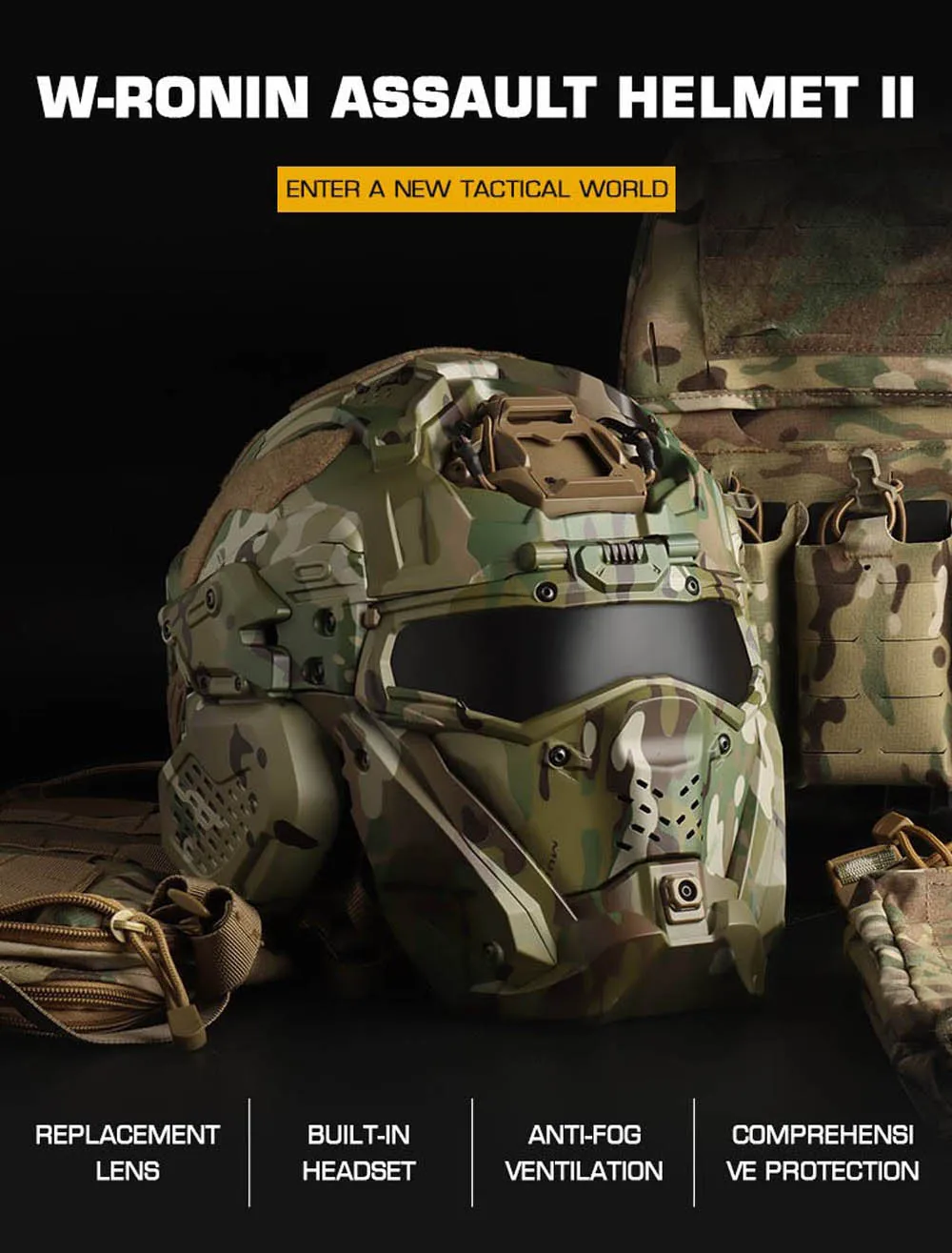 Casco táctico con diseño de protección