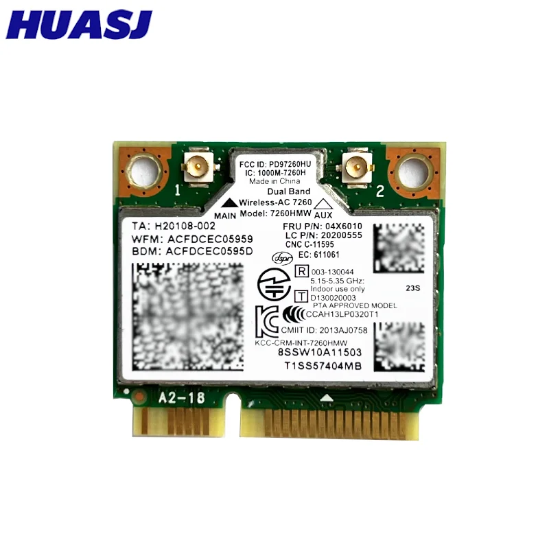 Tarjeta WiFi Intel 7260AC PCI-e doble banda para portátil - imagen 2
