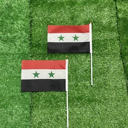 Bandera de mano siria con mástil de plástico para decoración