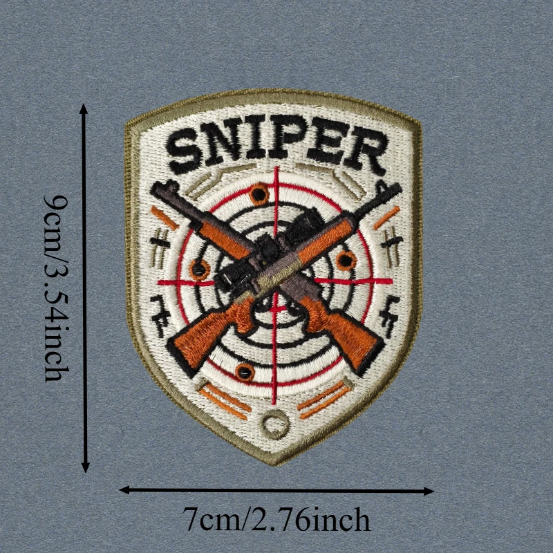 Parche táctico SNIPER Twin Guns gancho y bucle para chaleco