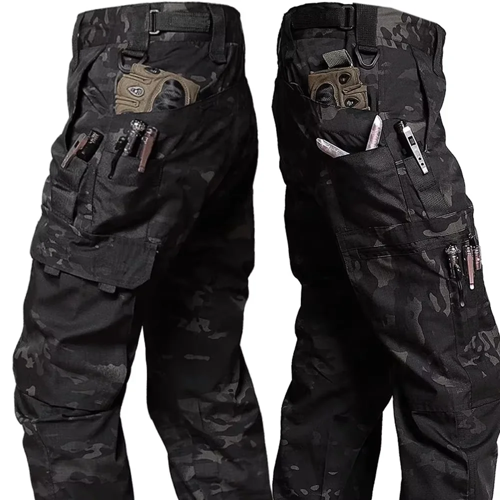 Pantalones tácticos cargo impermeables hombre con múltiples bolsillos - imagen 5