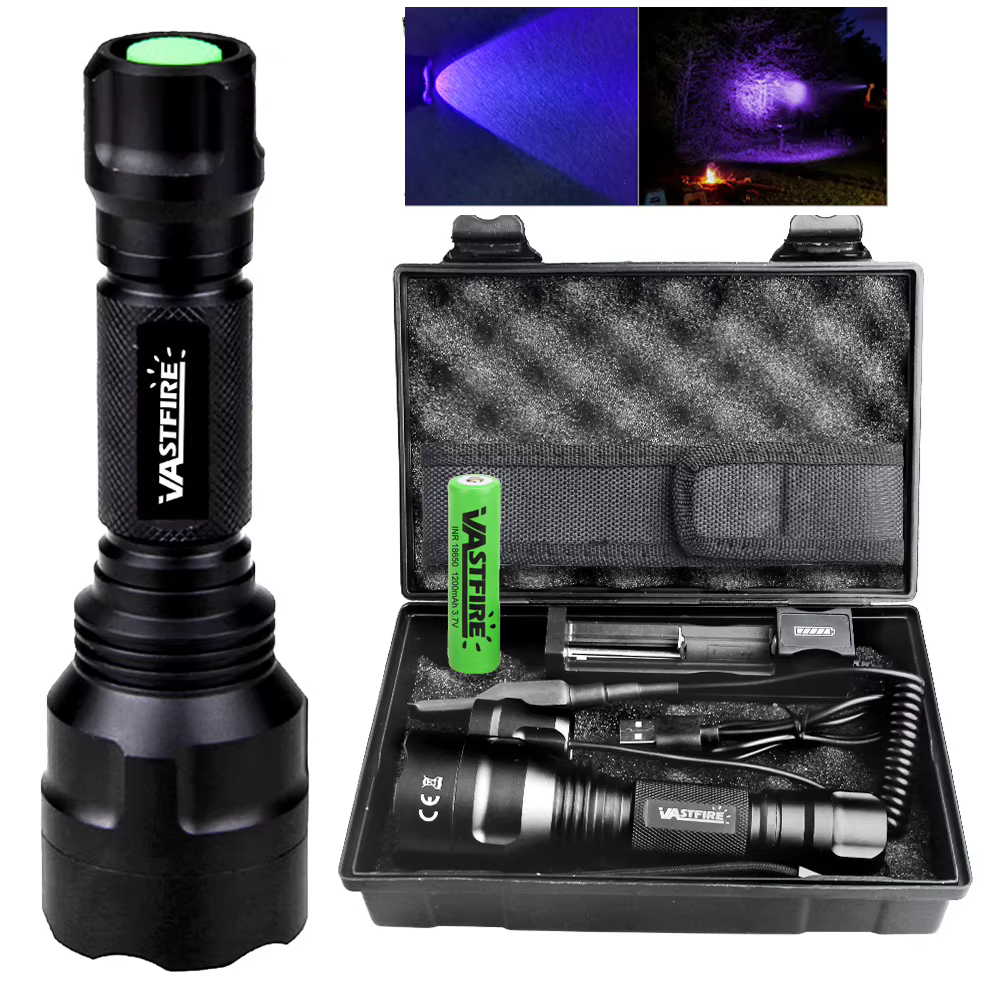 ScorpionPet Linterna UV táctica para detección de orina exterior