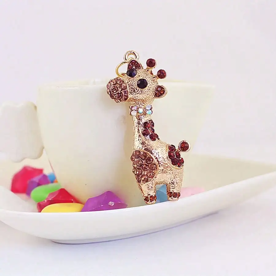 Llavero jirafa de metal estilo zoológico, regalo infantil - imagen 2