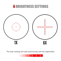 VT Tactical mira telescópica antivibración retícula roja iluminada