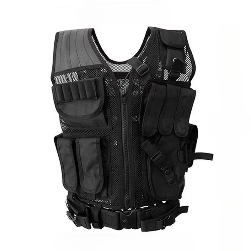 Chaleco táctico MOLLE camuflaje CS nylon para airsoft y caza de tipo portacachas - imagen 5