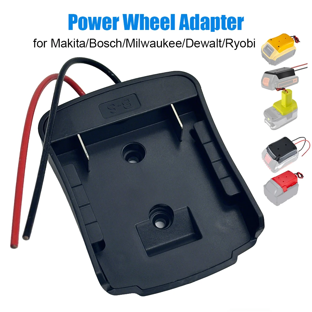Adaptador de corriente para baterías 18V con cables rojo y negro