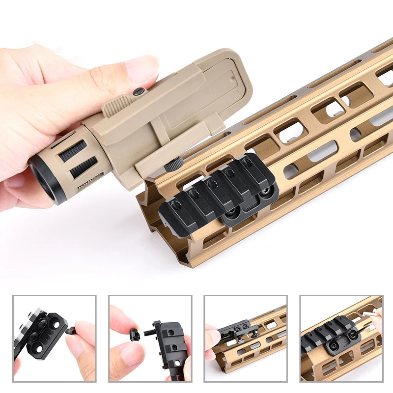 WADSN Soporte táctico para linterna en riel Picatinny, M-LOK/KeyMod - imagen 5