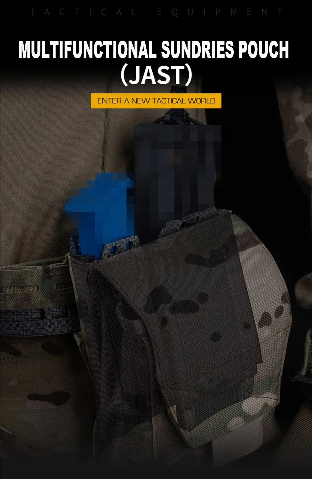Bolsa táctica JAST en uso sobre equipamiento