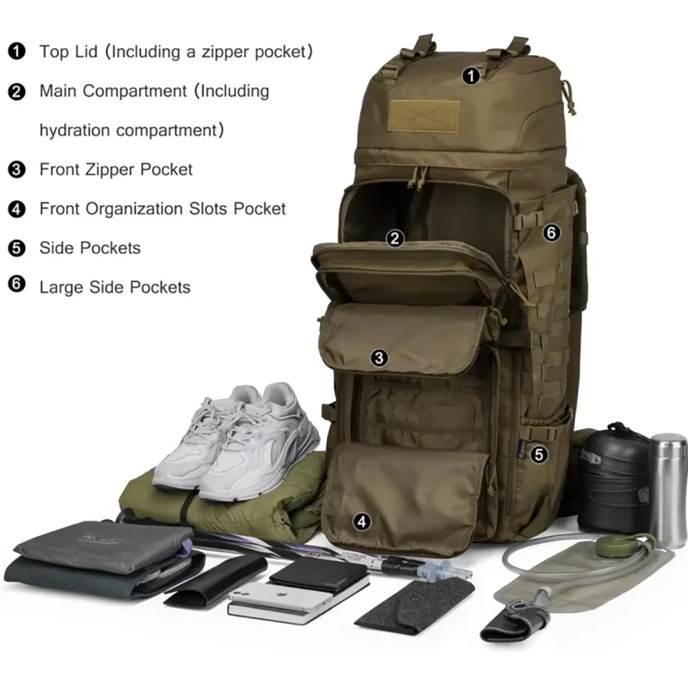 Mochila táctica de montañismo multifuncional para pesca y caza - imagen 5