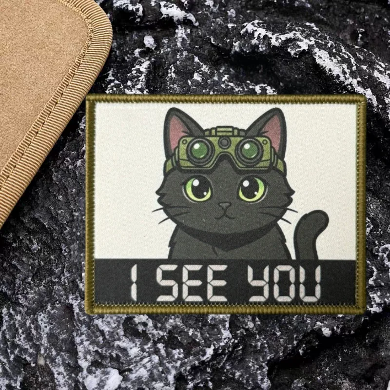Parche táctico I SEE YOU para chaleco gatuno insignia moral con velcro - imagen 3