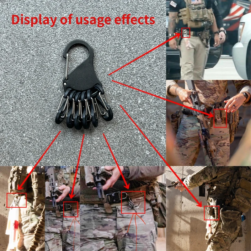 Accesorio MOLLE táctico para cinturón con hebilla anilla 8 fluorescente - imagen 3