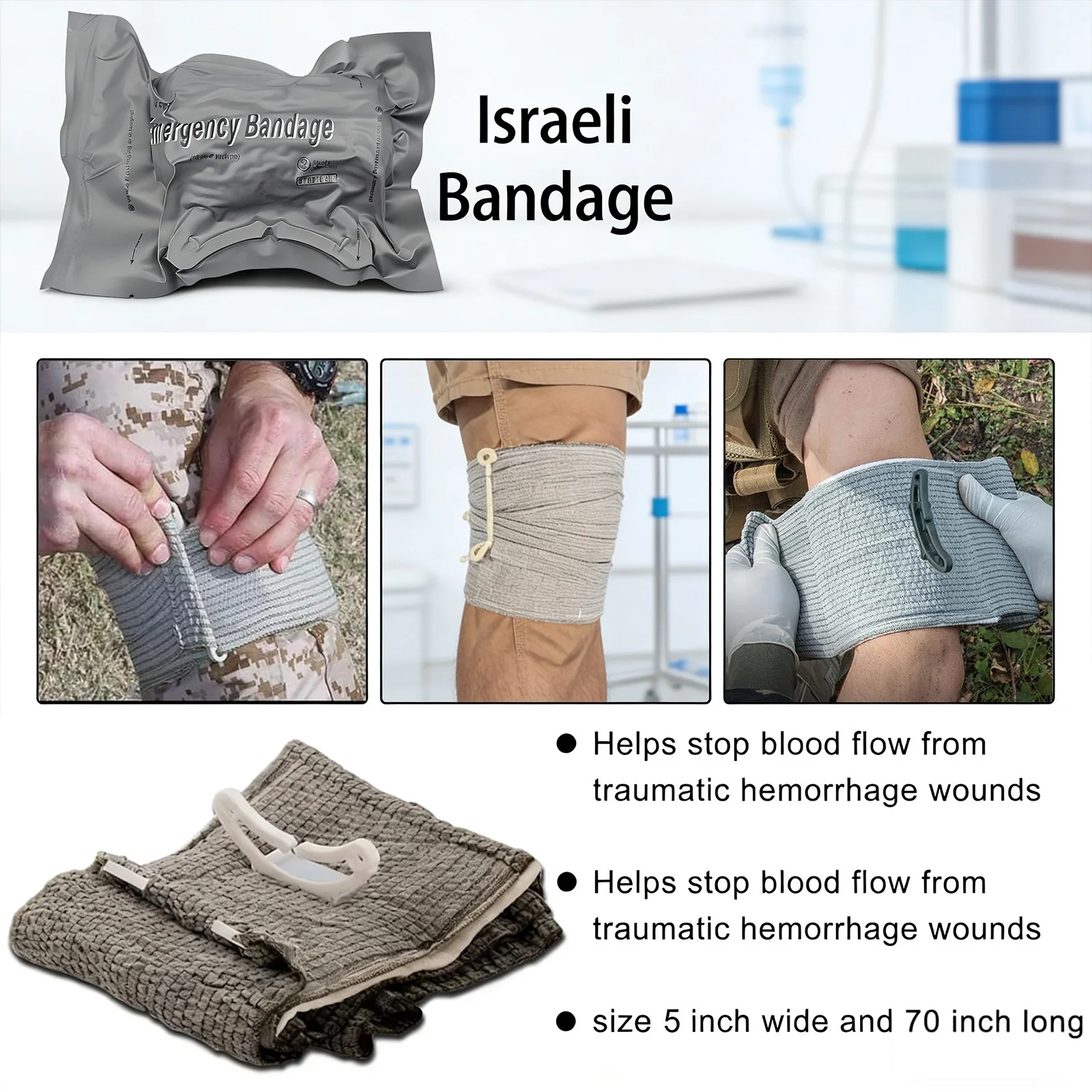 Kit IFAK táctico de trauma con torniquete y vendaje israelí - imagen 5