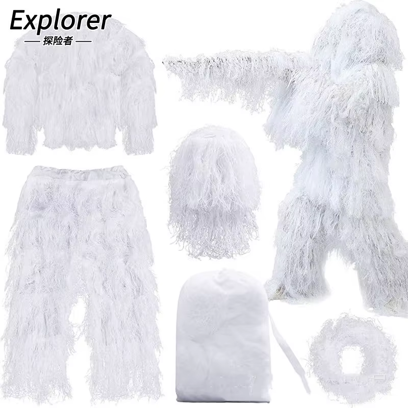 Traje de color blanco para camuflaje invernal