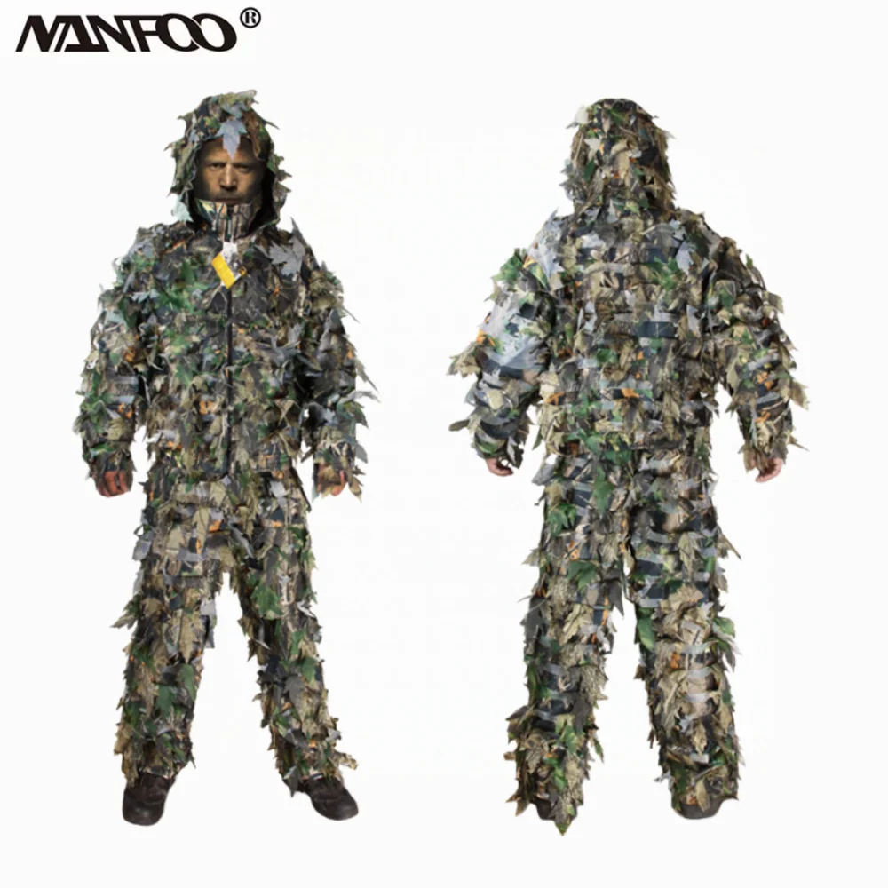 Traje Ghillie camuflaje biónico hojas transpirable para caza y pesca - imagen 3
