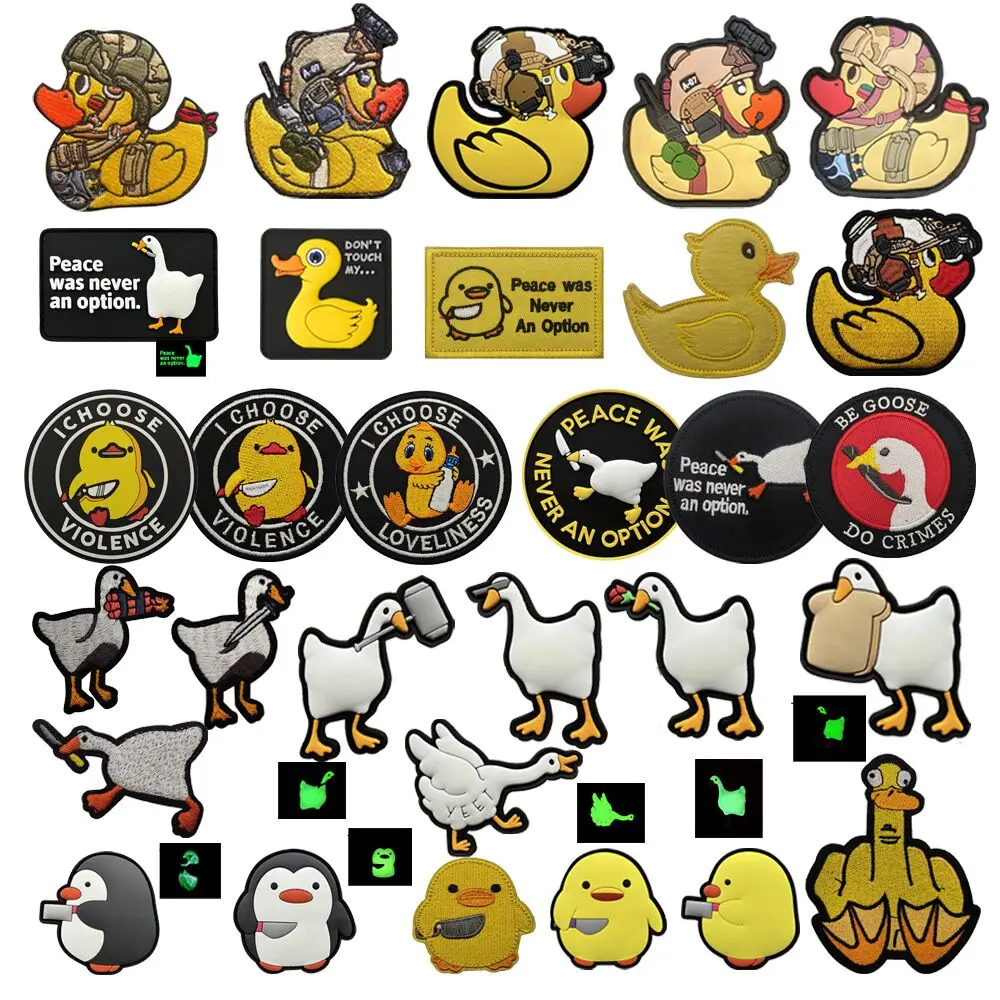 Parche táctico bordado de pato para mochila, goma luminosa - imagen 3