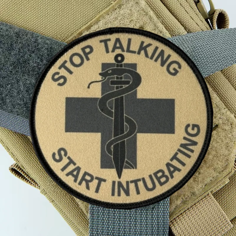 Parche táctico Combat Medic Stop Talking con velcro para chaleco - imagen 4