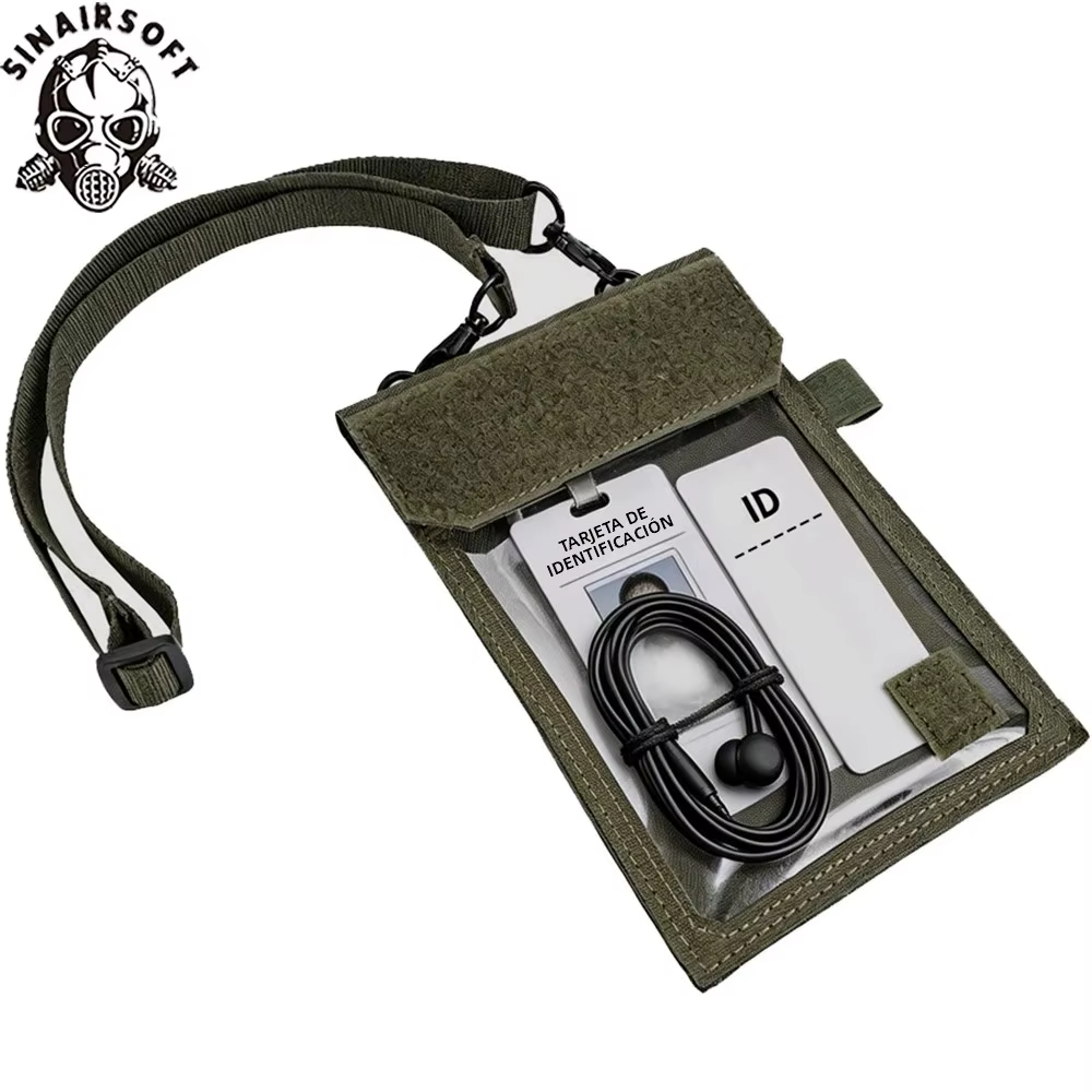Portadocumentos táctico con cordón de cuello organizador
