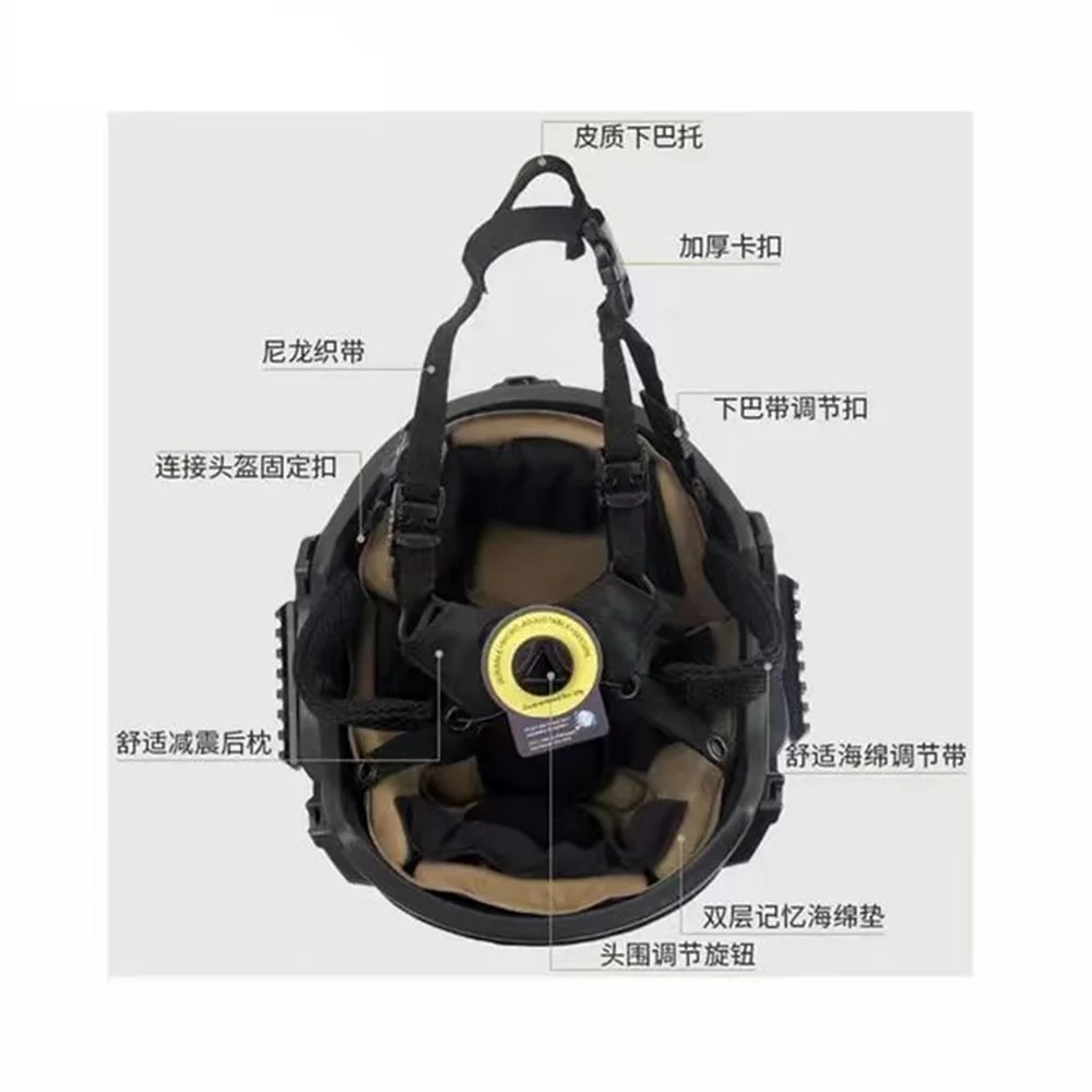 Acolchado casco táctico espuma viscoelástica autoadhesiva transpirable - imagen 5