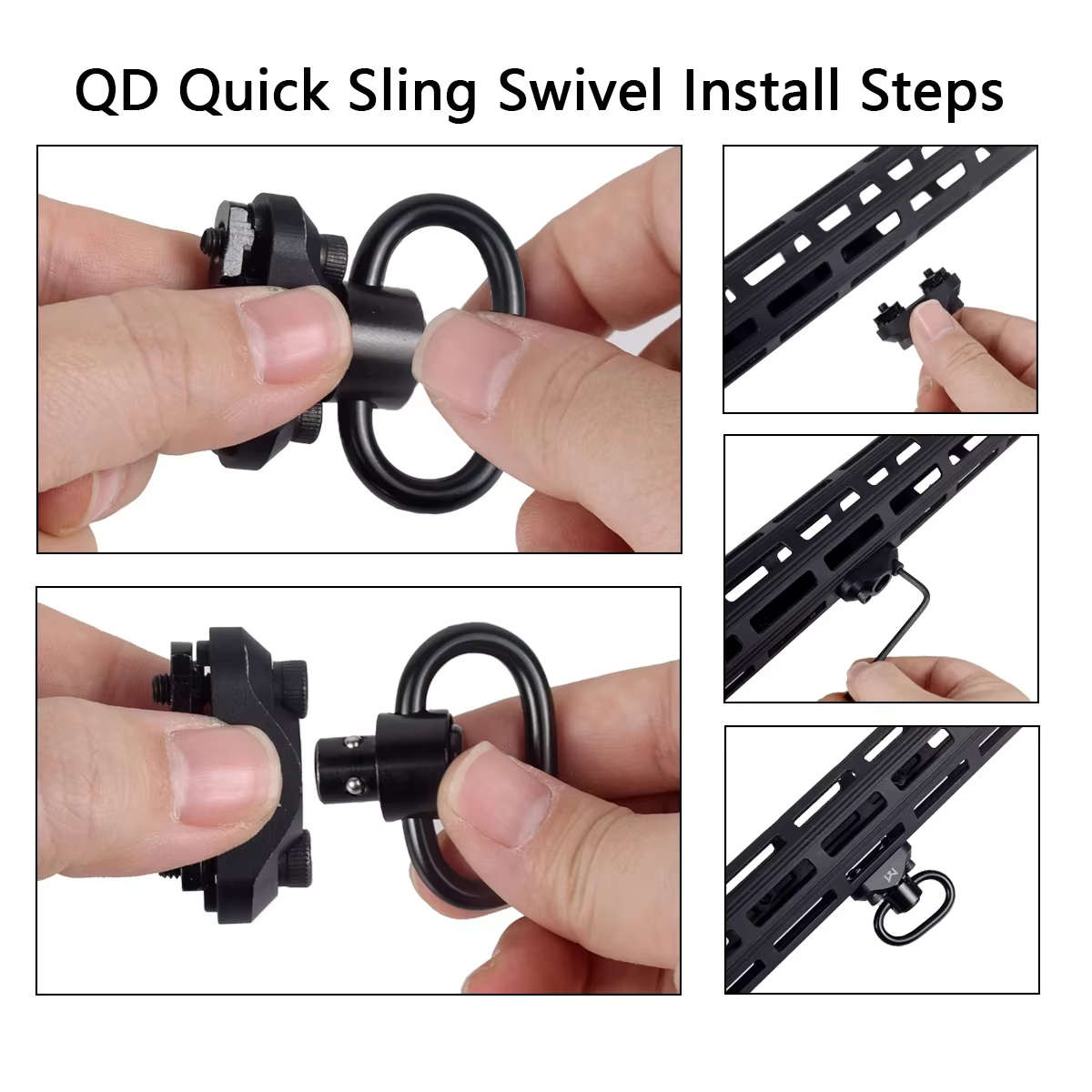 Base de montaje QD M-LOK para rieles M4 AR15 con hebilla giratoria - imagen 4