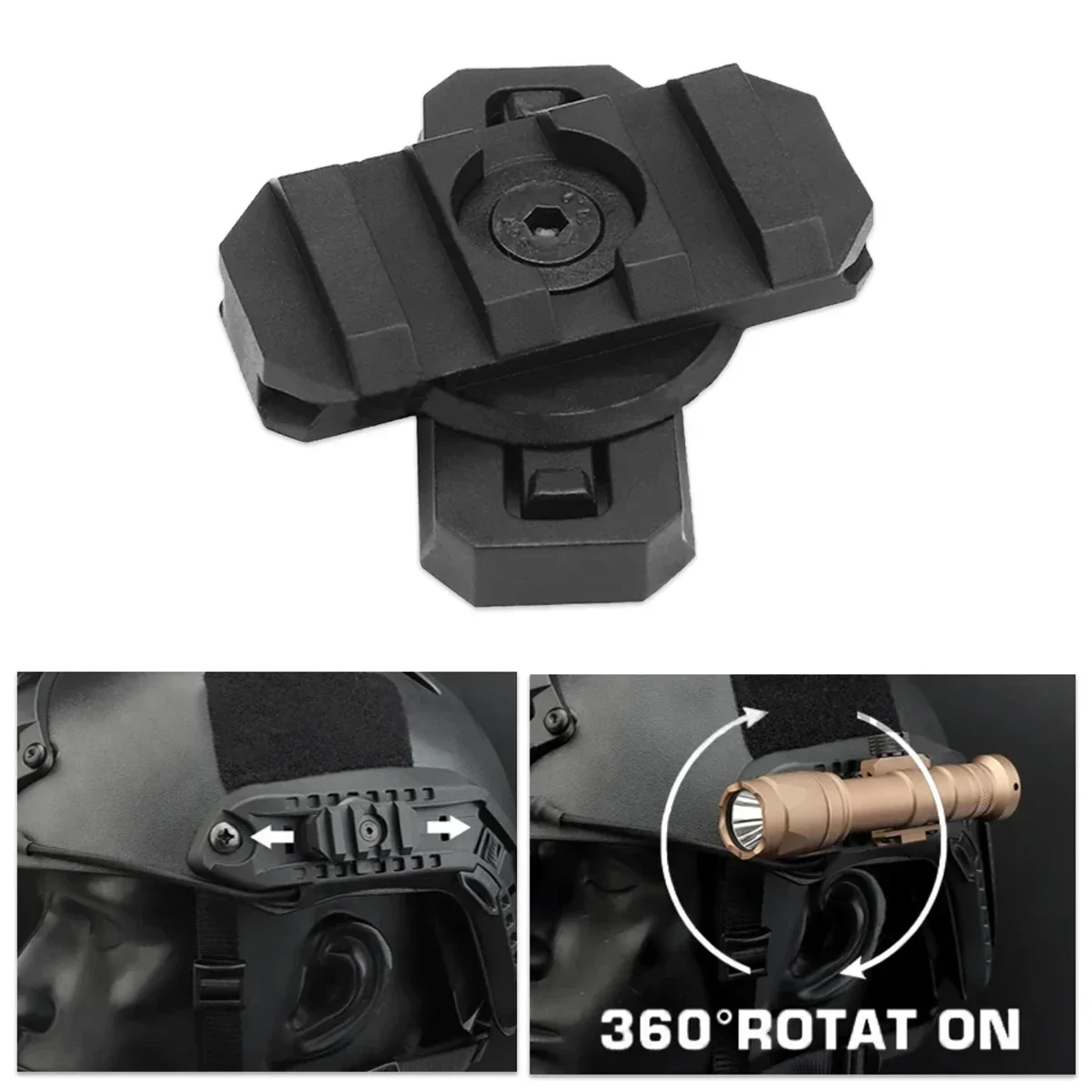 Adaptador de montaje en riel lateral con rotación