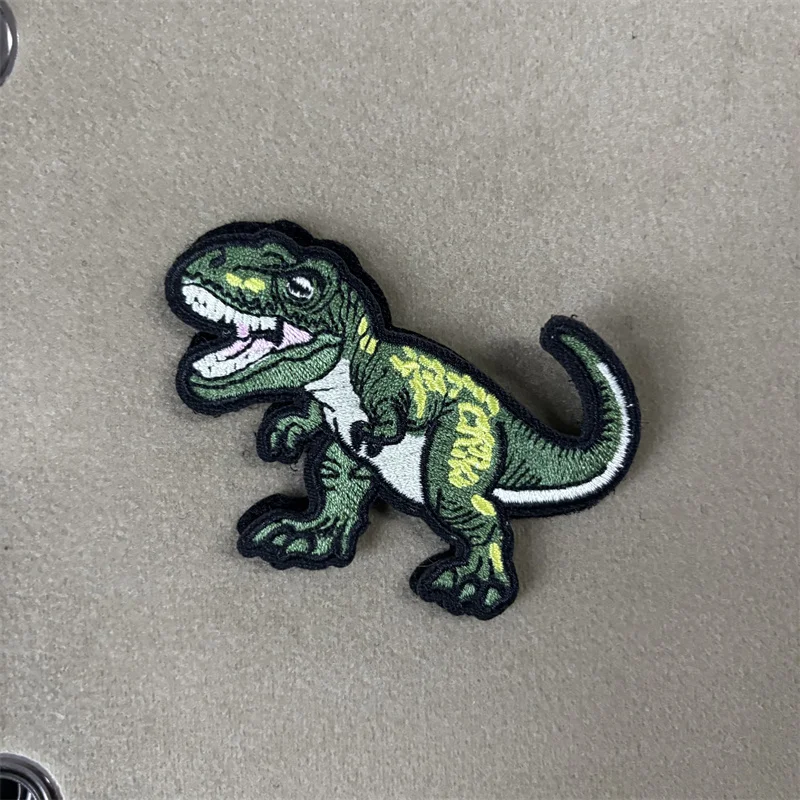 Parche bordado de dinosaurio con velcro para uniforme y mochila - imagen 3