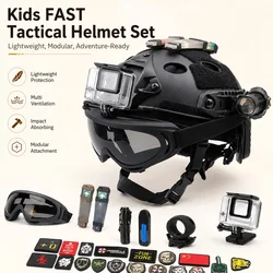Casco táctico FAST infantil con gafas y soporte para cámara