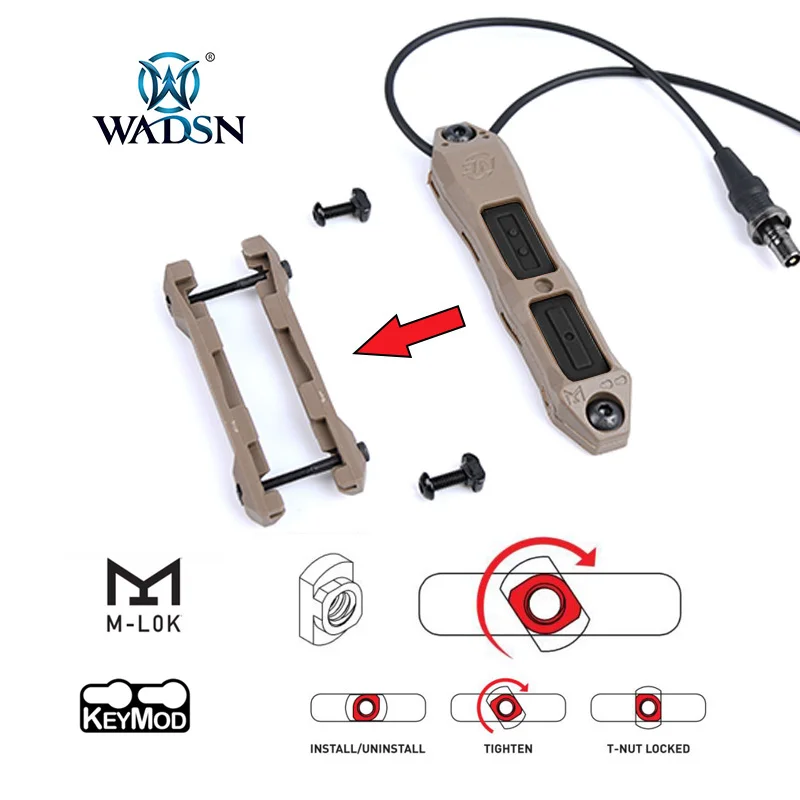 Interruptor remoto táctico presión para linterna Mlok Keymod DBAL