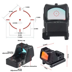 Mira de punto rojo compacta para airsoft con montaje Picatinny 20 mm