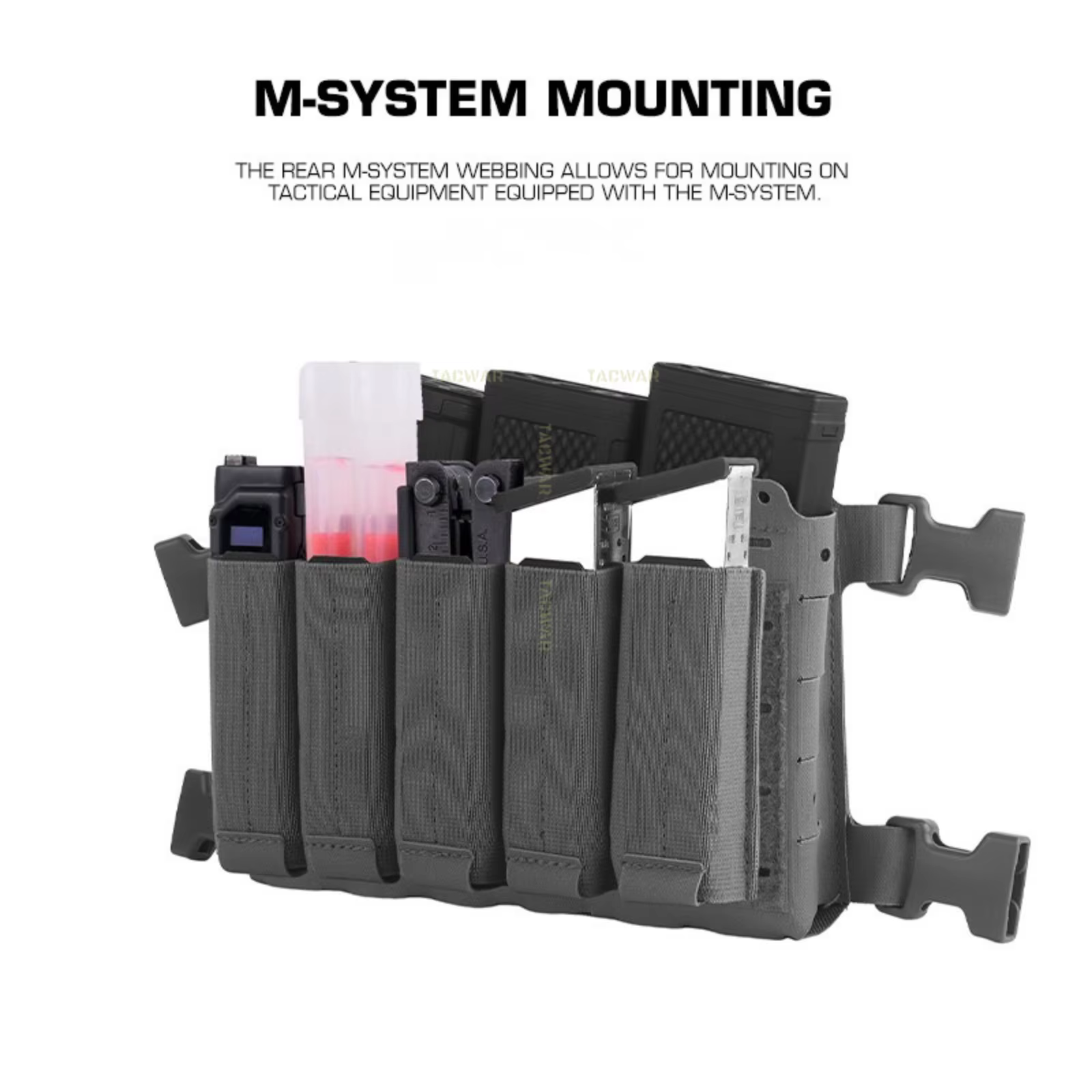 Porta cargadores MOLLE pistola 9mm para chaleco táctico airsoft - imagen 3