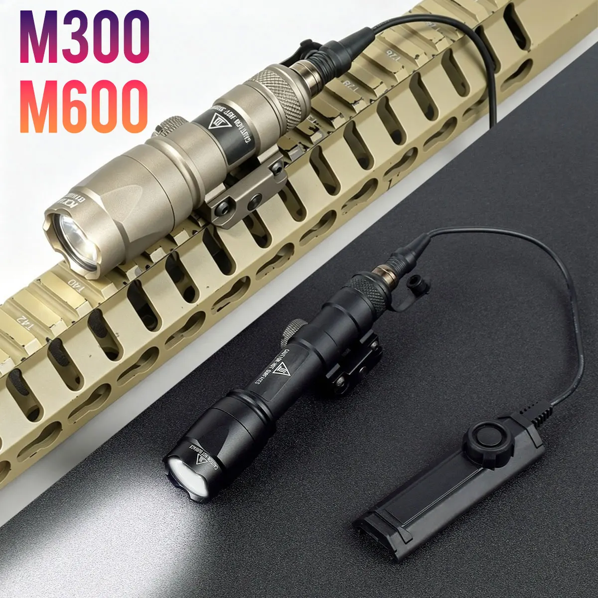 Linterna Táctica Surefir M600 – Interruptor Presión y Riel Picatinny - imagen 2