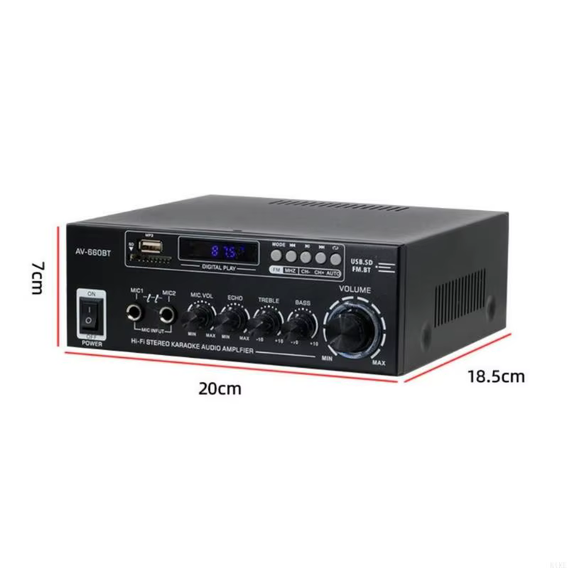 Amplificador de sonido con karaoke y radio FM, antenas integradas - imagen 4