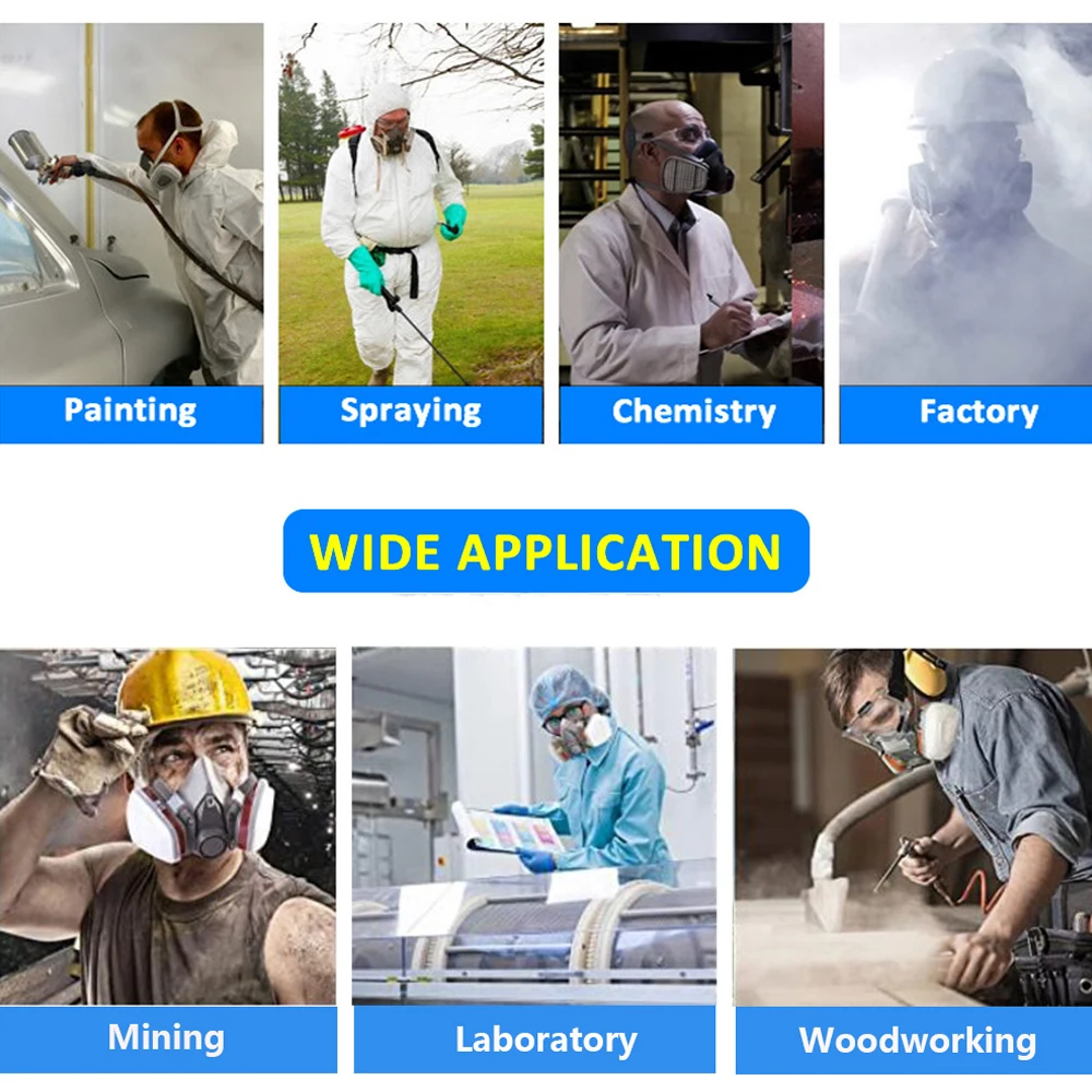 Respirador de media cara con doble filtro para protección industrial