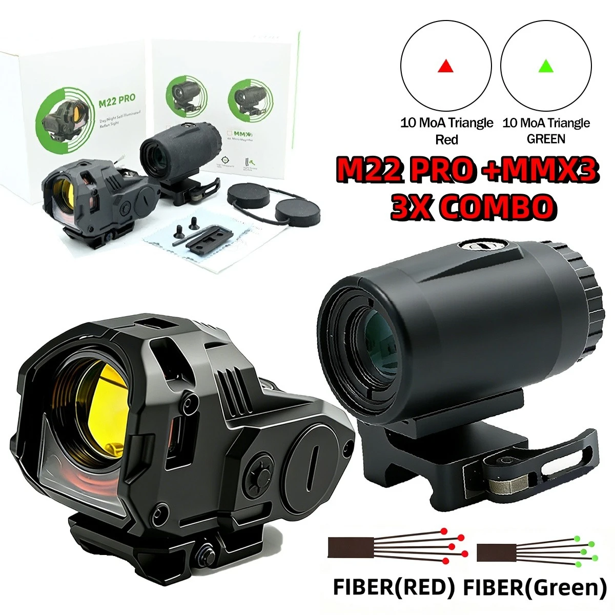 Mira táctica Pro punto rojo autoiluminado con luz para Picatinny - imagen 2