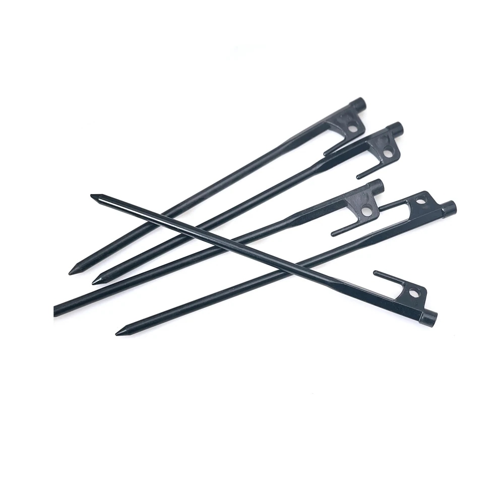 Tachuelas de acero forjado negro 30 cm, ideales para tienda campaña - imagen 2