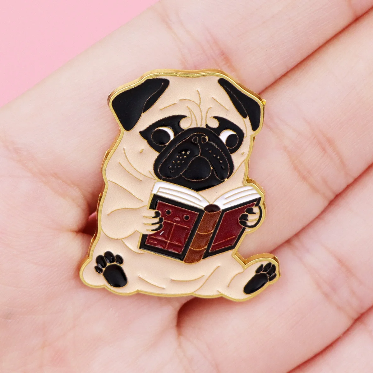 Pin de esmalte perro lindo de metal para mochila y ropa - imagen 5