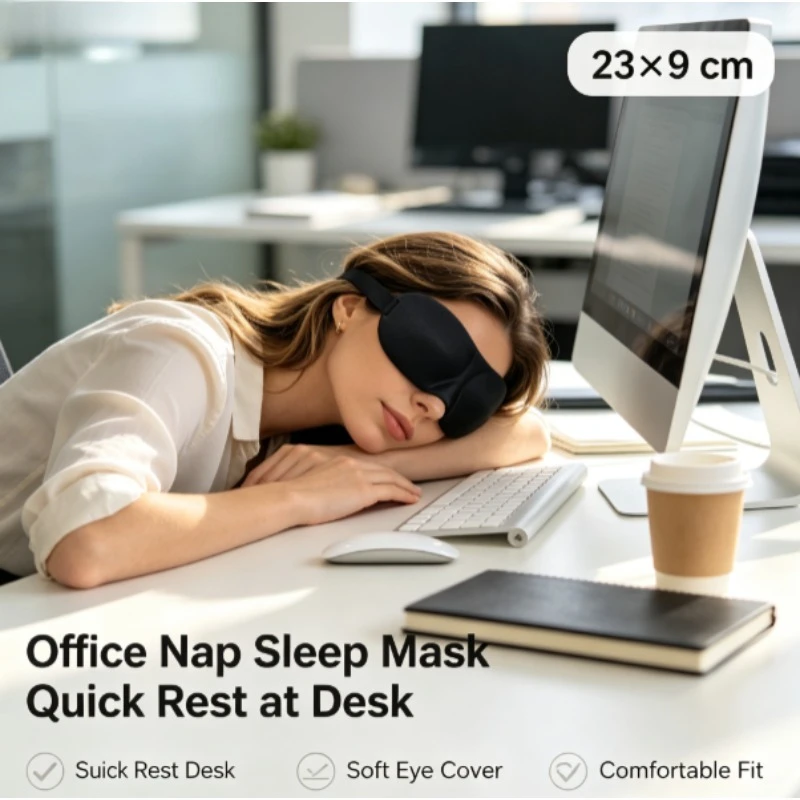 Antifaz para dormir negro opaco, ideal para viajes y siestas - imagen 3