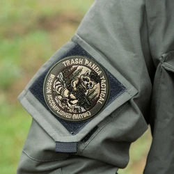 Parche táctico de velcro mapache Misión completada para mochilas