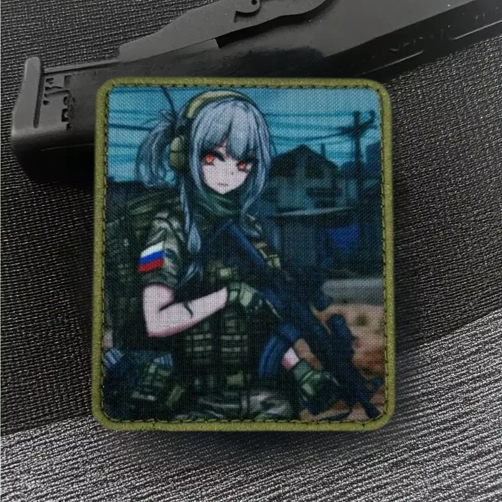 Parche táctico MOLLE soldado femenino anime – gancho y bucle - imagen 2