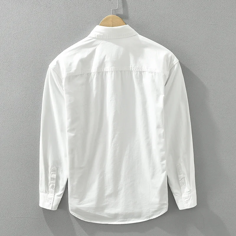 Camisa táctica vintage manga larga con parches y cuello algodón - imagen 4