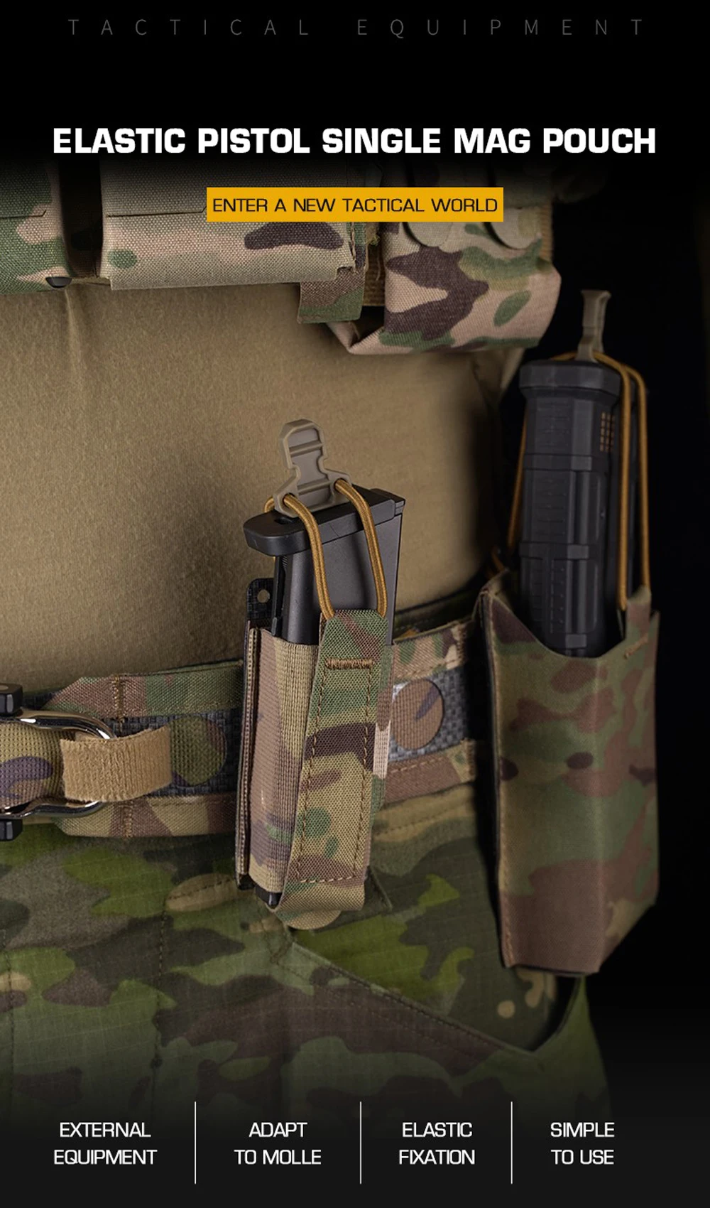 Bolsa MOLLE táctica para pistola en color negro