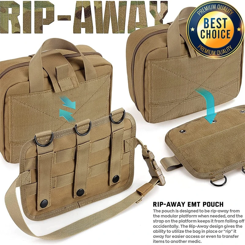 Bolsa médica táctica Molle con kit de primeros auxilios para exterior - imagen 4