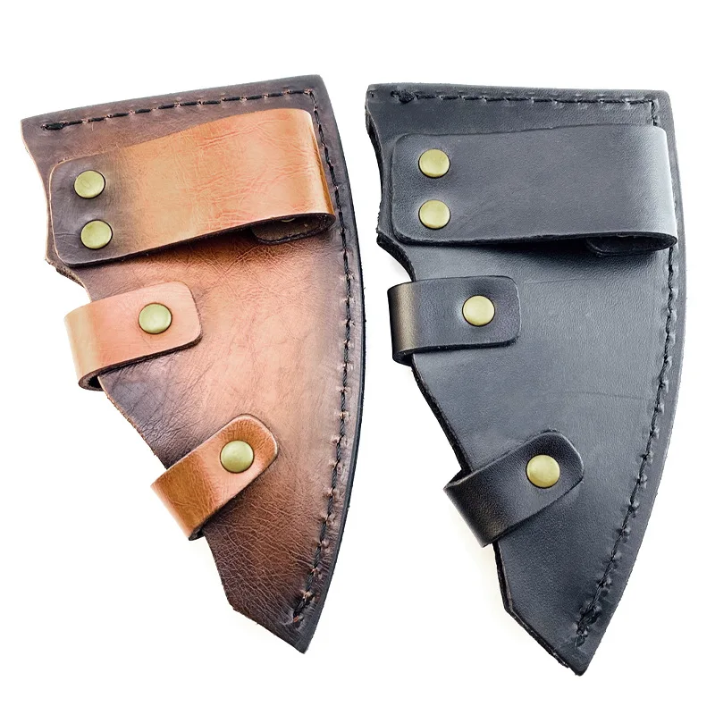 Funda protectora hacha de cuero vacuno bicolor para cuchilla - imagen 2