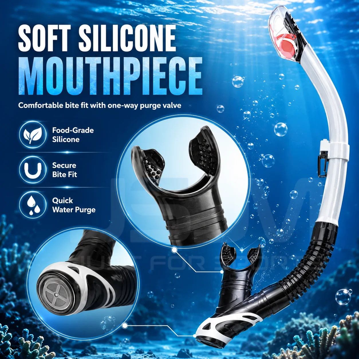 JSJM Equipo de snorkel para adultos con máscara y tubo antivaho - imagen 5