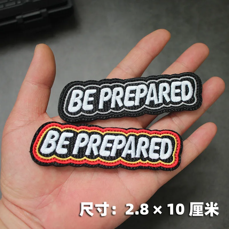 Parche bordado Be Prepared con gancho y bucle para chaqueta - imagen 3