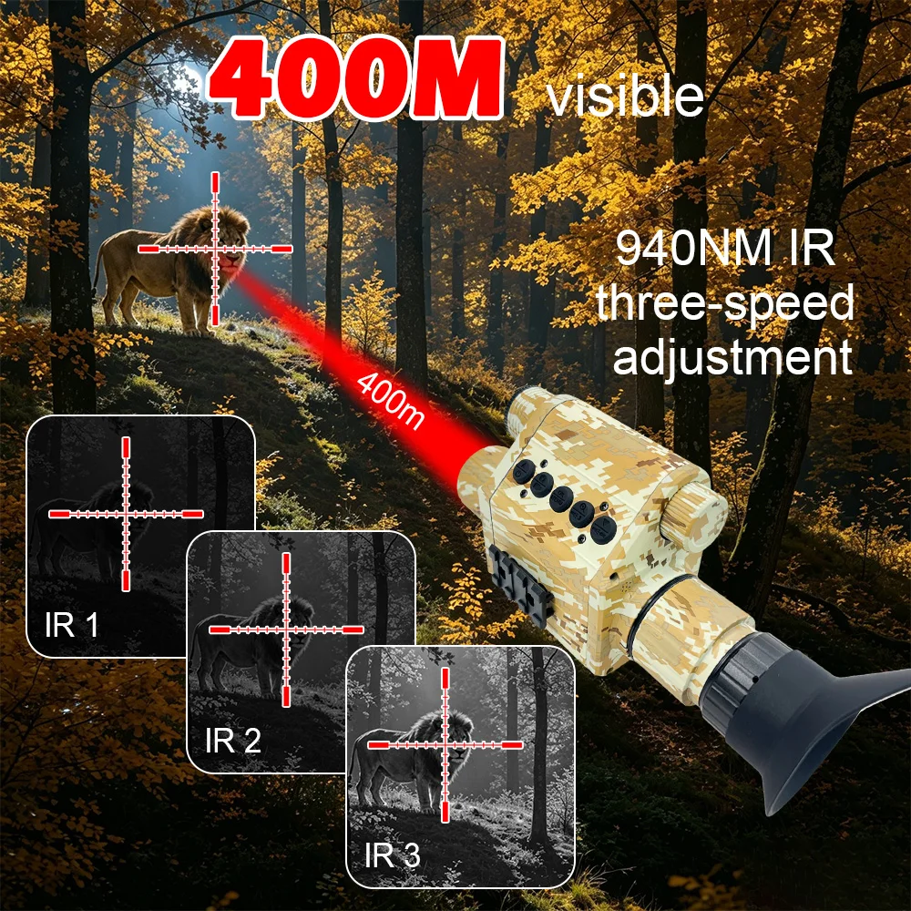 Gafas visión nocturna camuflaje infrarrojos 940 retícula ajustable - imagen 3