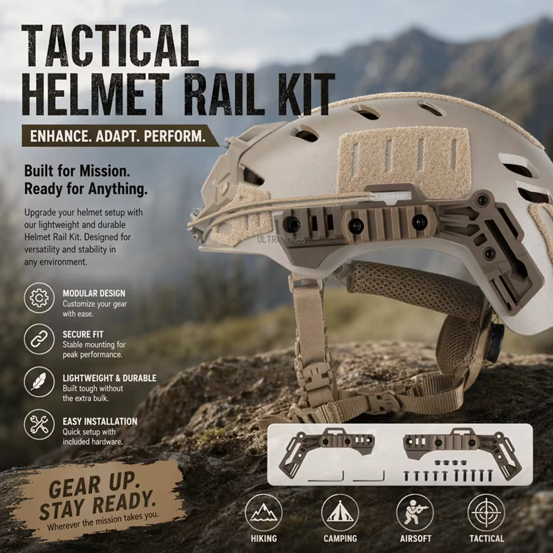 Wendy 3.0 rieles laterales de montaje para casco táctico airsoft - imagen 3