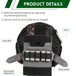 Casco táctico FAST ajustable con bolsa de contrapeso y forro