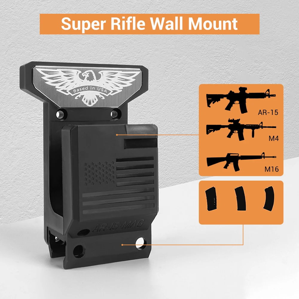 Soporte de pared para rifle AR15 con porta-cargadores - imagen 5