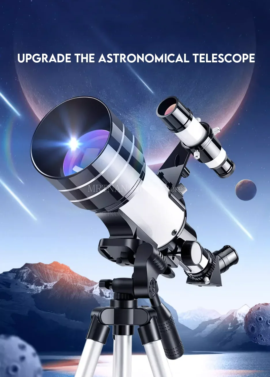 Telescopio astronómico F30070 con trípode de aluminio