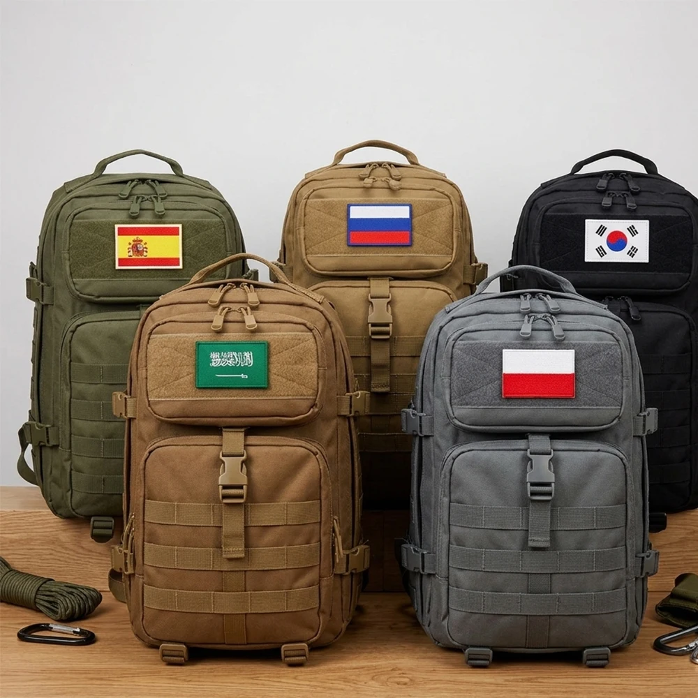 Parche bordado banderas USA Reino Unido con velcro táctico - imagen 2